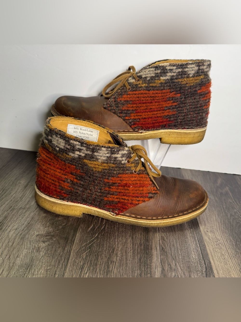 🔥Clarks x Woolrich Desert Boot Oiled Leather / Wool) Men's US Size 7